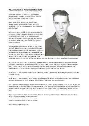 A preview of a PDF biography for Pellant, James Walter